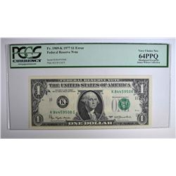 1977 $1.00 FEDERAL RESERVE NOTE PCGS 64PPQ