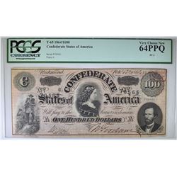 1864 $100 CONFEDERATE STATES OF AMERICA