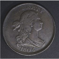 1804 HALF CENT PLAIN 4 STEMLESS AU