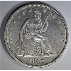 1842 SEATED LIBERTY HALF DOLLAR AU/BU