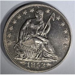 1853-O ARROWS & RAYS SEATED HALF DOLLAR AU/BU