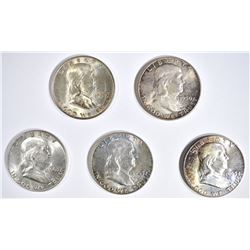 5-BU FRANKLIN HALF DOLLARS: