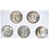 Image 1 : 5-BU FRANKLIN HALF DOLLARS: