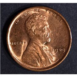 1909 LINCOLN CENT, GEM BU RED