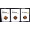 Image 1 : 1940, 41, 42 LINCOLN CENTS NGC MS-66 RD