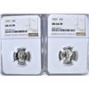 Image 1 : (2) 1937 MERCURY DIMES NGC  MS-65 FB & MS-66 FB