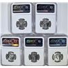 Image 2 : ( 5 ) 1964 WASHINGTON QTR NGC MS65