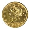 Image 1 : 1893-CC $5.00 GOLD LIBERTY, GEM BU