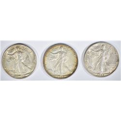 3 - 1944-S WALKING LIBERTY HALF DOLLARS