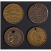Image 1 : 4 CIVIL WAR TOKENS; ALL HOLED,