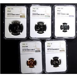 1962 U.S. PROOF SET - ALL NGC PF67 !