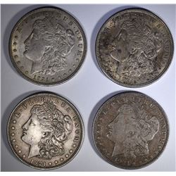 (4) 1921 MORGAN DOLLARS, CIRC OR BETTER