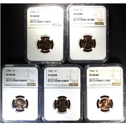 5 - 1964 LINCOLN CENTS NGC PF68 RD
