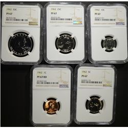 1962 U.S. PROOF SET - ALL NGC PF67 !