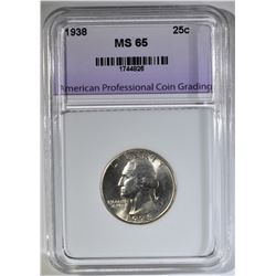 1938 WASHINGTON QTR APCG GEM BU