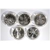 Image 1 : 5 UNC SILVER DOLLARS