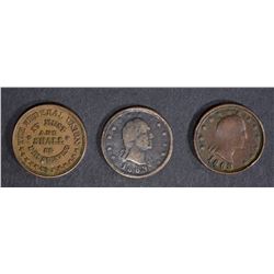 3- AVE CIRC CIVIL WAR TOKENS