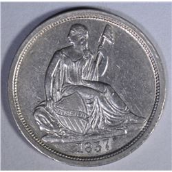 1837 SEATED DIME  AU/BU