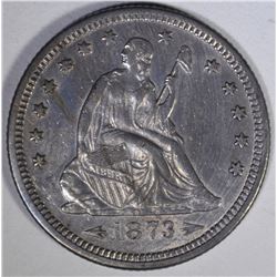 1873 ARROWS SEATED QUARTER  AU/BU