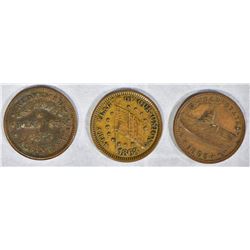 3 CIVIL WAR TOKENS; ALBANY N.Y. PREMIUM