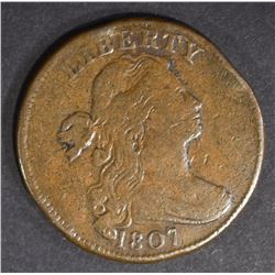 1807 LARGE CENT VF RIM BUMP