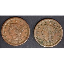 1848 & 53 LARGE CENTS, VF have a few marks