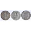 Image 2 : 3-1921-D MERCURY DIMES, GOOD