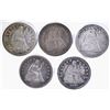 Image 1 : 5-SEATED LIBERTY QUARTERS VF/XF: