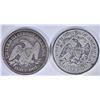 Image 2 : 2 - SEATED HALF DOLLARS; 1859-O VG/F &