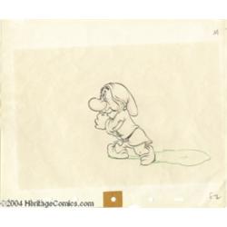 Walt Disney Studios -- "Snow White and the Seven Dwarfs" Original Pencil Animation Drawing. (1937).