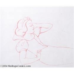 Walt Disney Studios -- "Snow White and the Seven Dwarfs" Preliminary Animation Sketch (1937).