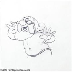 Walt Disney Studios -- "Snow White and the Seven Dwarfs" Original Pencil Animation Drawing. (1937).