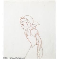 Walt Disney Studios -- "Snow White and the Seven Dwarfs" Original Pencil Design Sketch. (1930s).