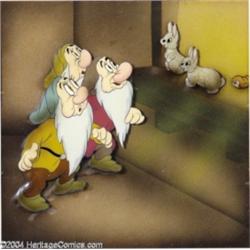 Walt Disney Studios -- "Snow White and the Seven Dwarfs" Original Hand Painted Production Cel and Co