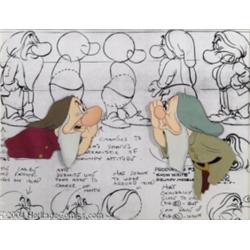 Walt Disney Studios -- "Snow White and the Seven Dwarfs." Original Hand Painted Production Cels and 
