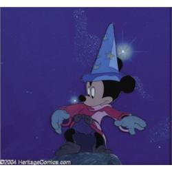 Walt Disney Studios -- "Fantasia" Original Hand Painted Production Cel and Courvoisier Background. (