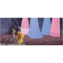 Walt Disney Studios -- "Lady and the Tramp" Original Hand Painted Production Cel on Original Product