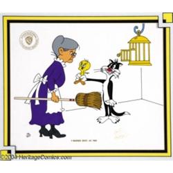 Warner Brothers Productions -- "Bad Puddy Tat" Hand Painted Limited Edition Cel. (1987).