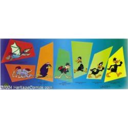 Warner Brothers Productions -- "Evolution of Daffy" Hand Painted Limited Edition Cel. (1994).