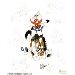 Warner Brothers Productions -- "Ride Em, Sam" Hand Painted Limited Edition Cel. (1994).