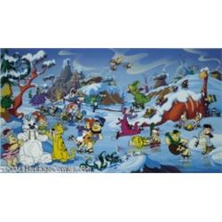 Hanna Barbera Productions -- "Bedrock Wonderland" Hand Painted Limited Edition Cel. (1994).