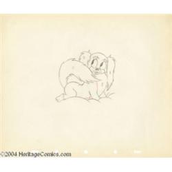 Walt Disney Studios -- "Society Dog Show" Original Pencil Animation Drawing. (1939).