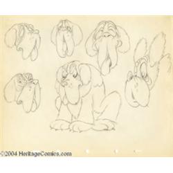 Walt Disney Studios -- "Society Dog Show" Original Pencil Model Sheet. (1939).