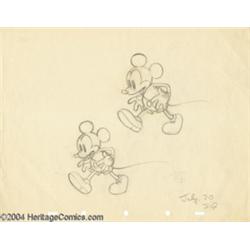 Walt Disney Studios - "Mickey's Steamroller" Mickey Walking Original Animation Drawing (Walt Disney,