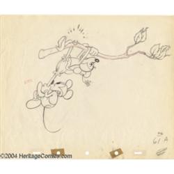 Walt Disney Studios - "Mickey's Rival", Animation Drawing Original Art (Walt Disney, 1936).