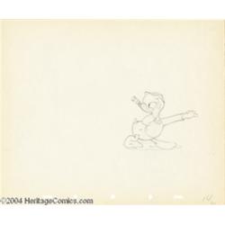 Walt Disney Studios -- "Donald Duck" Original Pencil Animation Drawing. (1939).