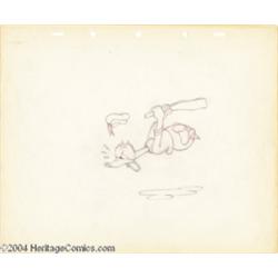 Walt Disney Studios -- "Donald Duck" Original Pencil Animation Drawing. (1939).