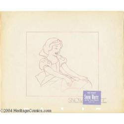 Walt Disney Studios -- "Snow White and the Seven Dwarfs" Original Pencil Layout Drawing. (1937).