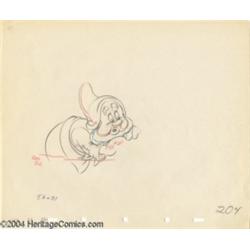 Walt Disney Studios - "Snow White and the Seven Dwarfs" Happy Animation Drawing (Walt Disney, 1937).