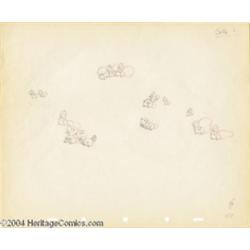 Walt Disney Studios -- "Snow White and the Seven Dwarfs" Original Pencil Animation Drawings. (1937).